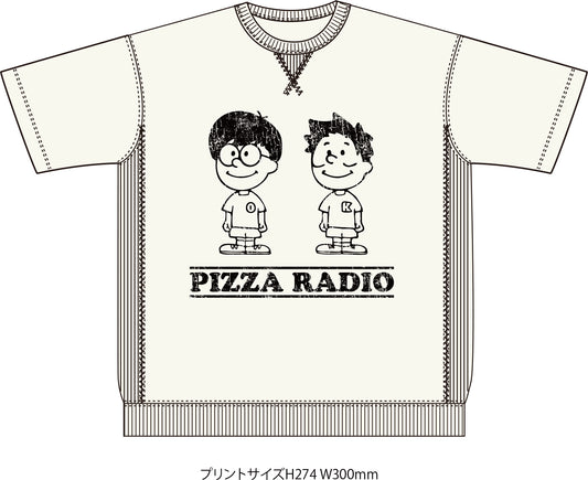 ピザラジ 半袖スウェット(白)